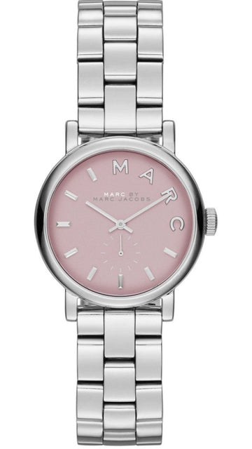 Marc Jacobs Baker Pink Dial Silver Steel Strap Watch for Women - MBM3283