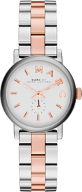 Marc Jacobs Baker White Dial Two Tone Steel Strap Watch for Women - MBM3331