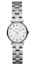 Marc Jacobs Baker Dexter White Dial Silver Steel Strap Watch for Women - MBM3423