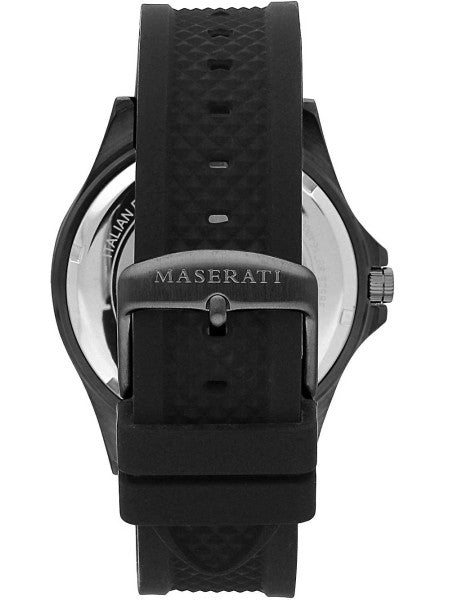 Maserati SFIDA Quartz Black Dial Black Rubber Strap Watch For Men - R8851140001