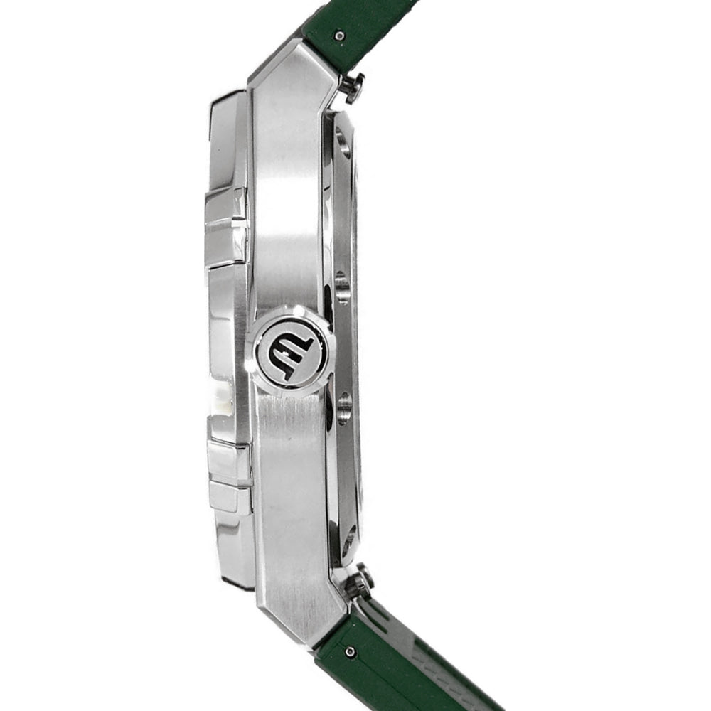 Maurice Lacroix Aikon Chronograph Green Dial Green Rubber Strap Watch for Men - AI1018-SS000-630-5