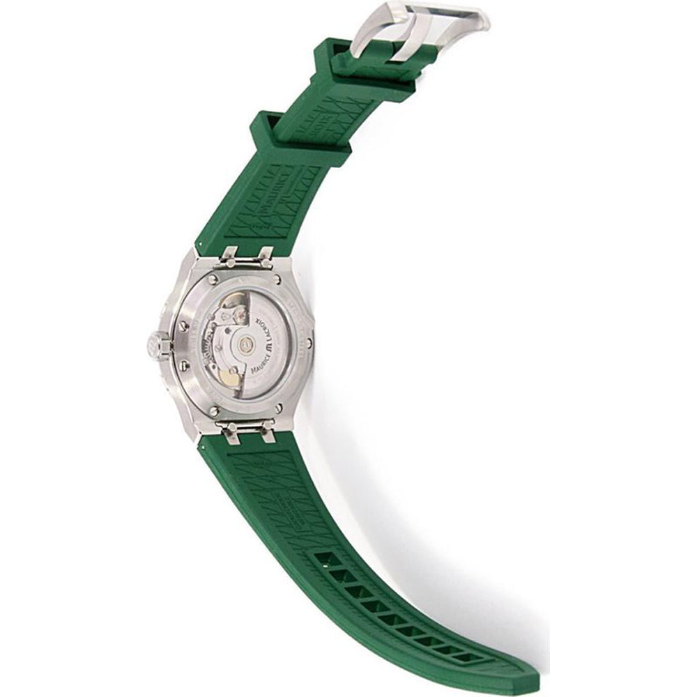 Maurice Lacroix Aikon Chronograph Green Dial Green Rubber Strap Watch for Men - AI1018-SS000-630-5