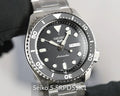 Seiko 5 Sports Automatic Day Date Black Dial Silver Steel Strap Watch for Men - SRPD55K1