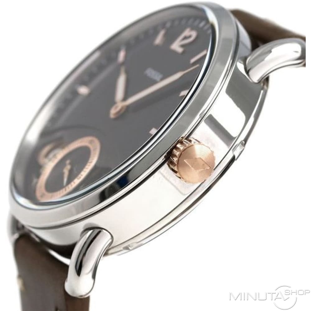 Fossil The Commuter Twist Black Dial Brown Leather Strap Watch for Men - ME1165
