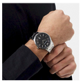 Emporio Armani Renato Quartz Black Dial Silver Steel Strap Watch For Men - AR11181