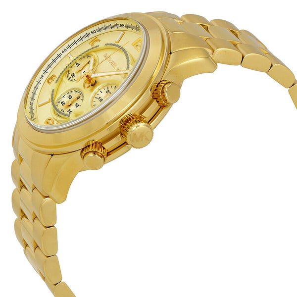 Michael Kors Runway Gold Dial Gold Steel Strap Watch for Men - MK8077