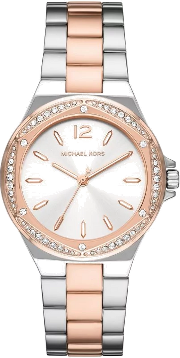 Michael Kors Lennox Three Hand Quartz Silver Dial Two Tone Steel Strap Watch For Women - MK6989