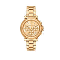 Michael Kors Maren Chronograph Gold Dial Gold Steel Strap Watch for Women - MK7493