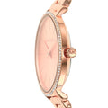 Michael Kors Charley Three-Hand Analog Rose Gold Dial Rose Gold Steel Strap Watch for Women - MK4400