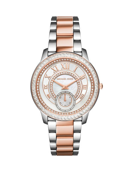 Michael Kors Madelyn Silver Dial Two Tone Steel Strap Watch for Women - MK6288