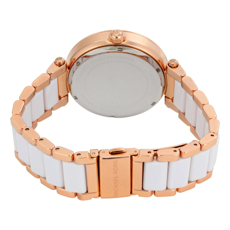 Michael Kors Parker White Dial Two Tone Steel Strap Watch for Women - MK6365