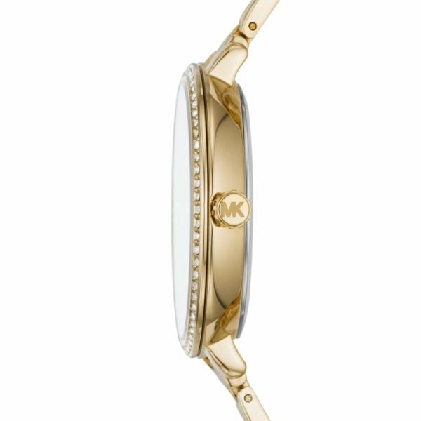 Michael Kors Charley Three-Hand Quartz Gold Dial Gold Steel Strap Watch for Women - MK4399