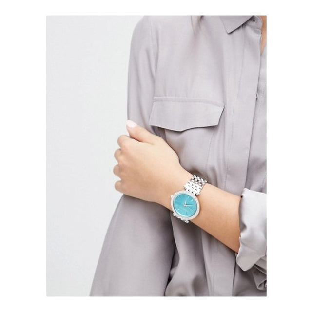 Michael Kors Darci Mother of Pearl Blue Dial Silver Steel Strap Watch for Women - MK3515