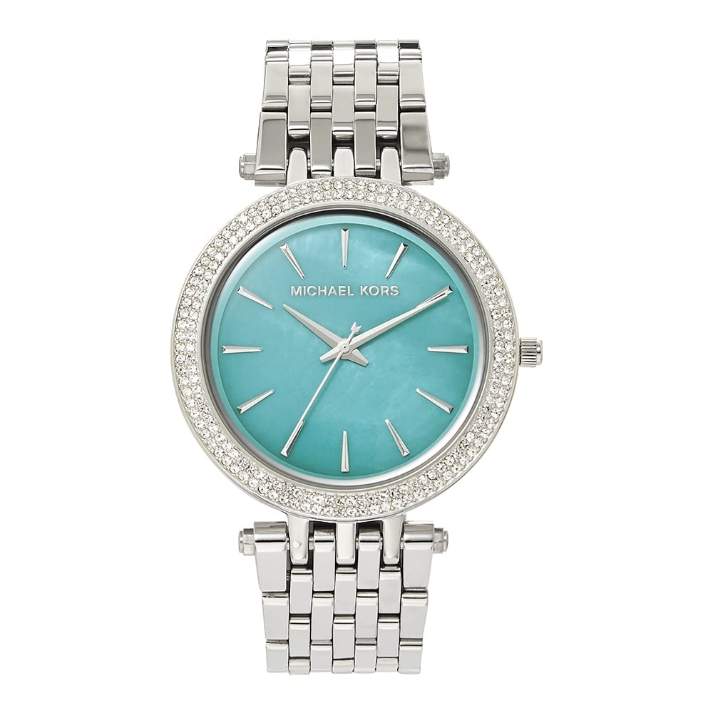 Michael Kors Darci Mother of Pearl Blue Dial Silver Steel Strap Watch for Women - MK3515