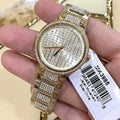 Michael Kors Gabbi Crystals Gold Dial Gold Steel Strap Watch For Women - MK3985