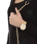 Michael Kors Madelyn Quartz Gold Dial Gold Steel Strap Watch For Women - MK6287