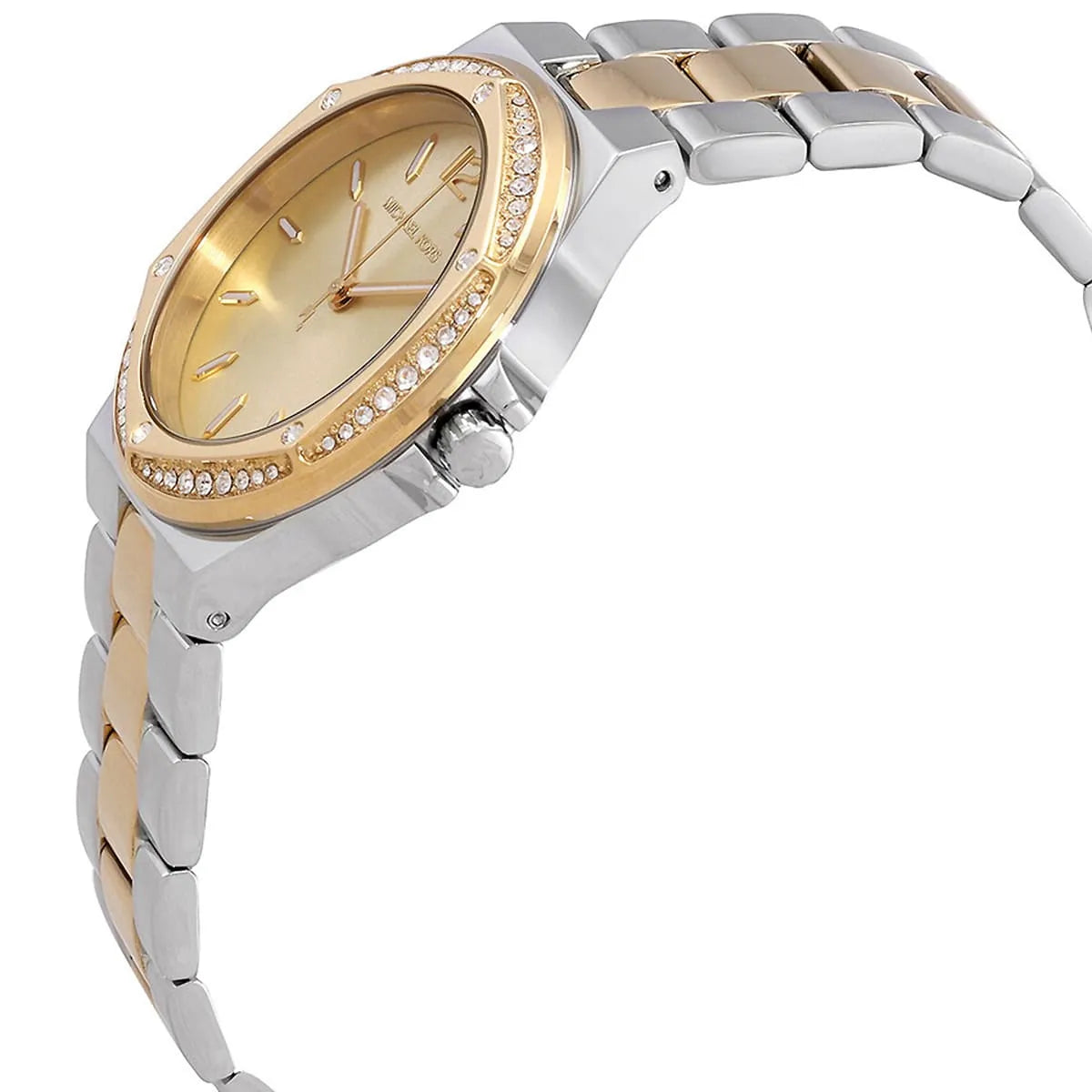 Michael Kors Lennox Three-Hand Gold Dial Two Tone Steel Strap Watch For Women - MK6988