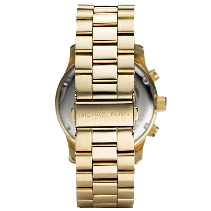 Michael Kors Runway Gold Dial Gold Steel Strap Watch for Men - MK8077