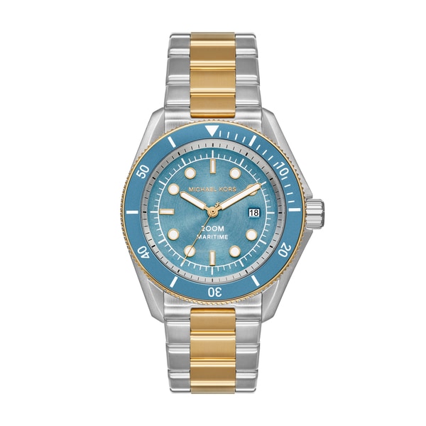 Michael Kors Maritime Three-Hand Blue Dial Two Tone Steel Strap Watch for Men - MK9169