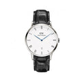 Daniel Wellington Dapper Reading White Dial Black Leather Strap Watch For Men - DW00100108