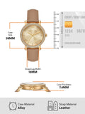 Michael Kors Corey Analog Gold Dial Brown Leather Strap Watch for Women - MK2986