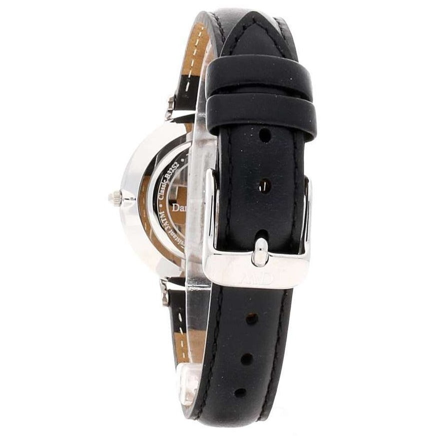 Daniel Wellington Classic Petite Reading White Dial Black Leather Strap Watch For Women - DW00100185