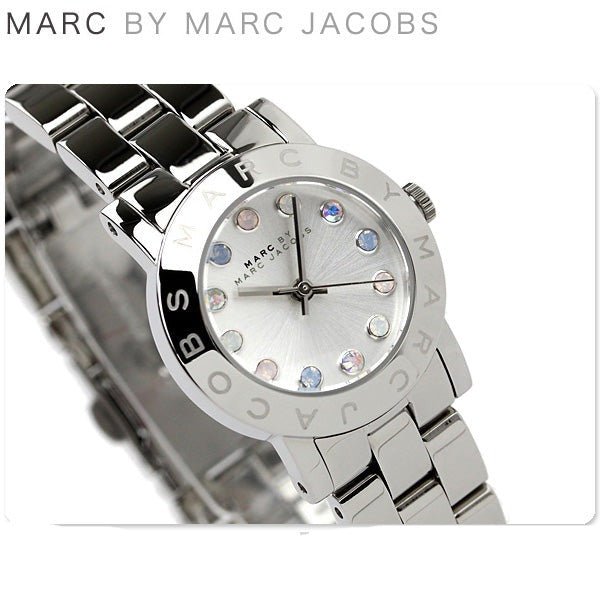 Marc Jacobs Amy White Dial Silver Steel Strap Watch for Women - MBM3217