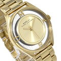 Marc Jacobs Marc Tether Transparent Gold Dial Gold Steel Strap Watch for Women - MBM3413