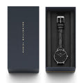Daniel Wellington Classic Petite Reading Black Dial Black Leather Strap Watch For Women - DW00100179