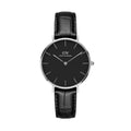 Daniel Wellington Classic Petite Reading Black Dial Black Leather Strap Watch For Women - DW00100179