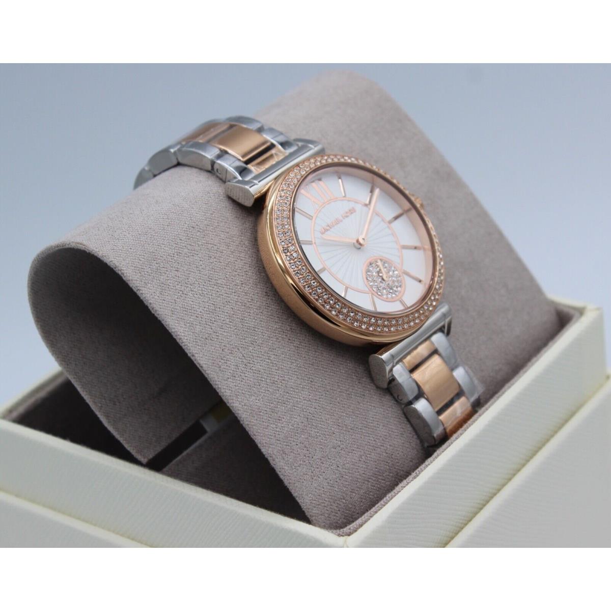 Michael Kors Abbey Three-Hand White Dial Two Tone Steel Strap Watch for Women - MK4616