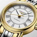 Longines Presence 25.5mm Automatic White Dial Two Tone Steel Strap Watch for Women - L4.321.2.11.7