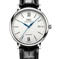 IWC Portofino Automatic '150 Years' Edition Automatic White Dial Black Leather Strap Watch for Men - IW356519