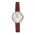 Emporio Armani Rosa Two Hand White Dial Red Leather Strap Watch For Women - AR11357