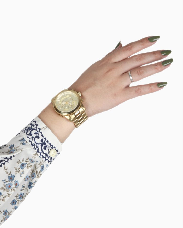 Michael Kors Runway Gold Dial Gold Steel Strap Watch for Men - MK8077