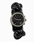 Michael Kors Ceramic Black Dial Black Steel Strap Watch for Women - MK5388