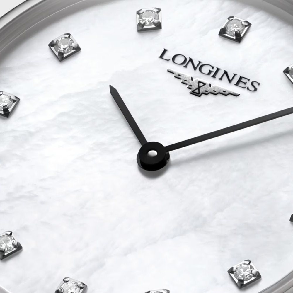 Longines La Grande Classique Diamonds White Dial Silver Steel Strap Watch for Women - L4.209.4.87.6