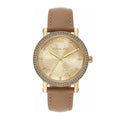Michael Kors Corey Analog Gold Dial Brown Leather Strap Watch for Women - MK2986
