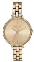 Michael Kors Charley Three-Hand Quartz Gold Dial Gold Steel Strap Watch for Women - MK4399