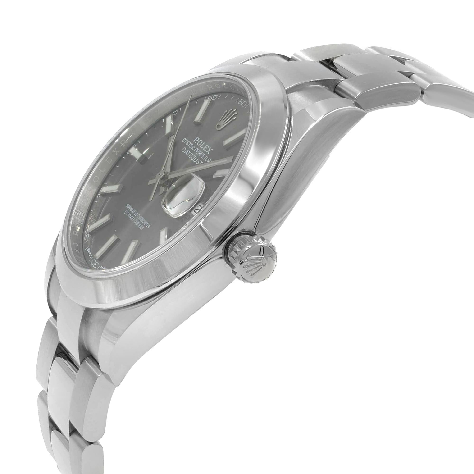 Rolex Datejust 41 Oyster Grey Dial Oystersteel Strap Watch for Men - M126300-0007