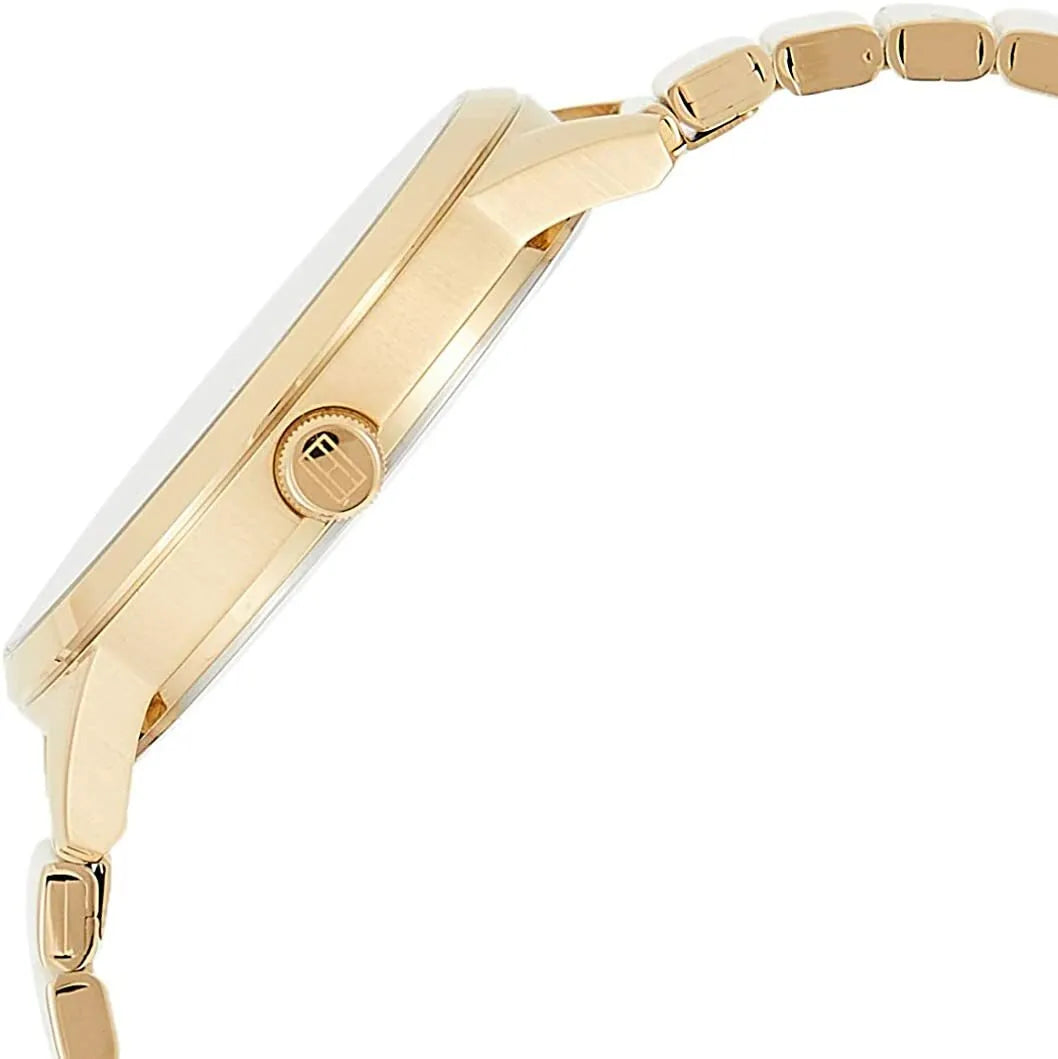 Tommy Hilfiger Brooke Black Dial Gold Steel Strap Watch for Women - 1782019