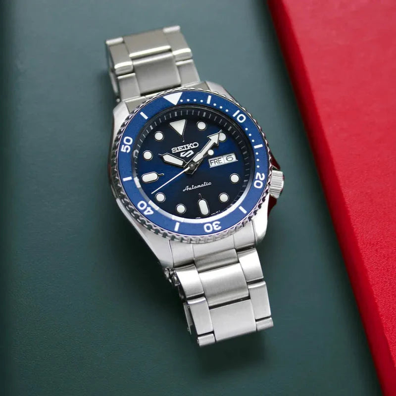 Seiko 5 Sports Automatic Analog Blue Dial Silver Steel Strap Watch For Men - SRPD51K1