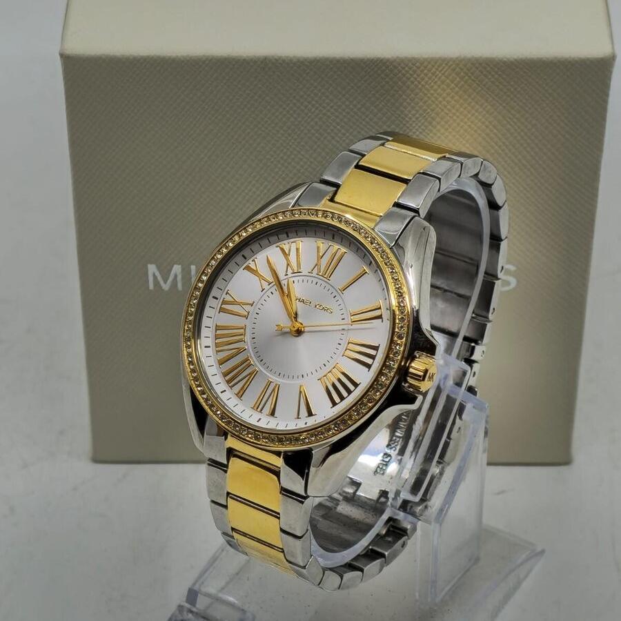 Michael Kors Kacie Three Hand Silver Dial Two Tone Steel Strap Watch for Women - MK6931