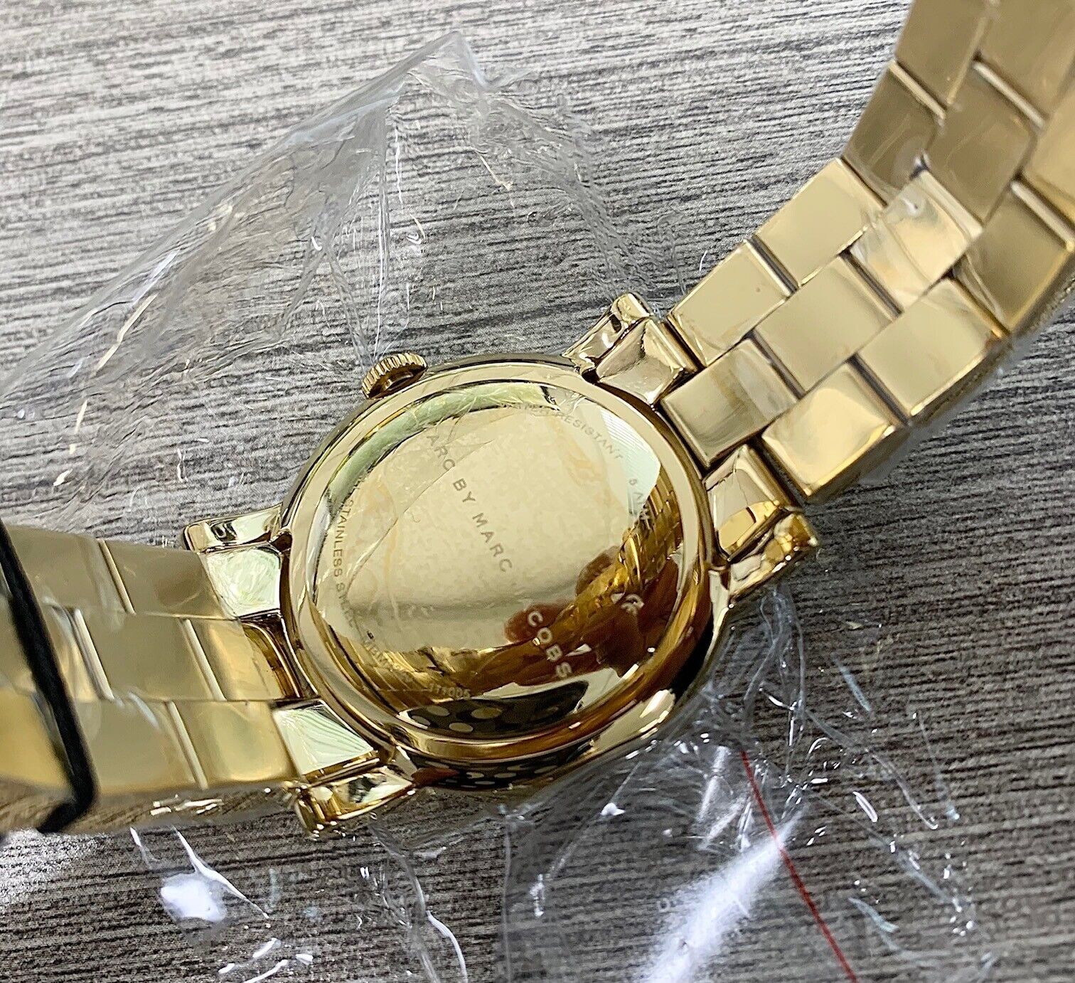 Marc Jacobs Amy Blue Dial Gold Steel Strap Watch for Women - MBM3220