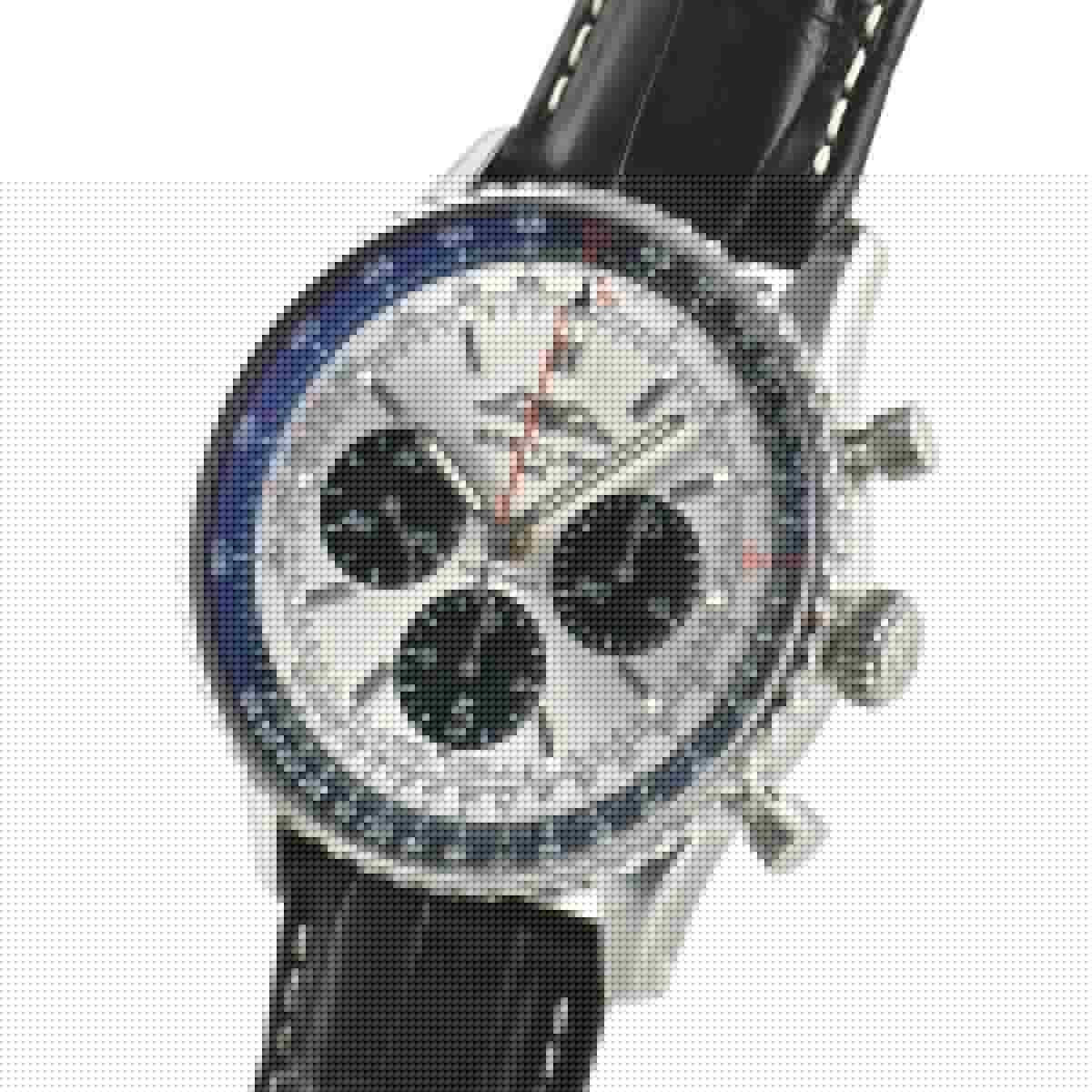 Breitling Navitimer B01 Chronograph 43 Silver Dial Black Leather Strap Watch for Men - AB0138241G1P1