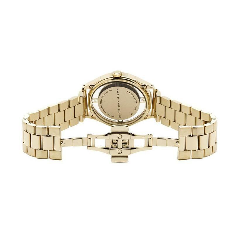 Marc Jacobs Marc Tether Transparent Gold Dial Gold Steel Strap Watch for Women - MBM3413
