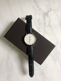 Daniel Wellington Classy Sheffield White Dial Black Leather Strap Watch For Women - DW00100080