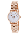 Marc Jacobs Baker White Dial Rose Gold Steel Strap Watch for Women - MBM3248