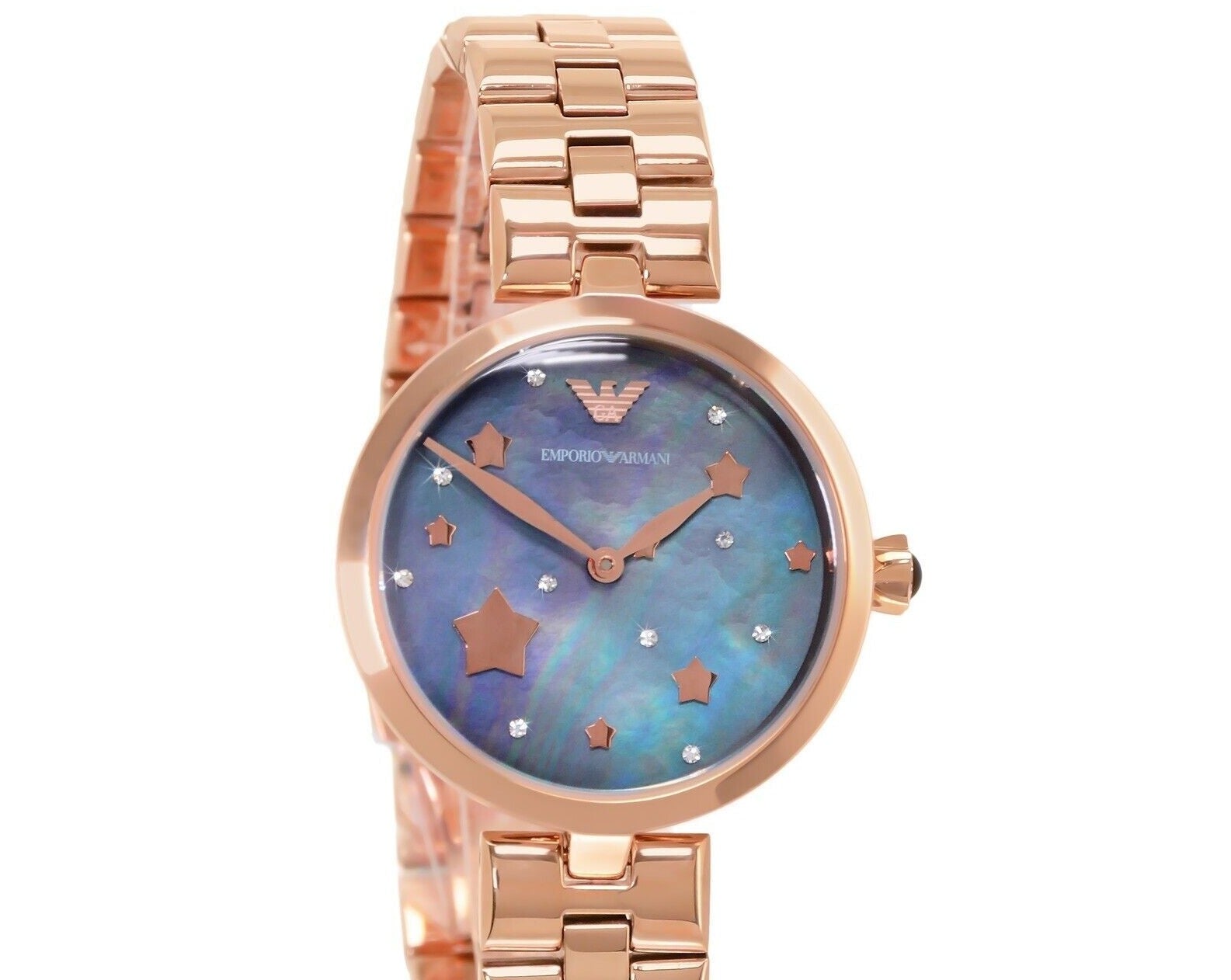 Emporio Armani Arianna Black Dial Rose Gold Stainless Steel Watch For Women - AR11197