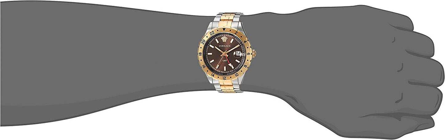 Versace Hellenyium Quartz Brown Dial Two Tone Steel Strap Watch For Men - V11040015